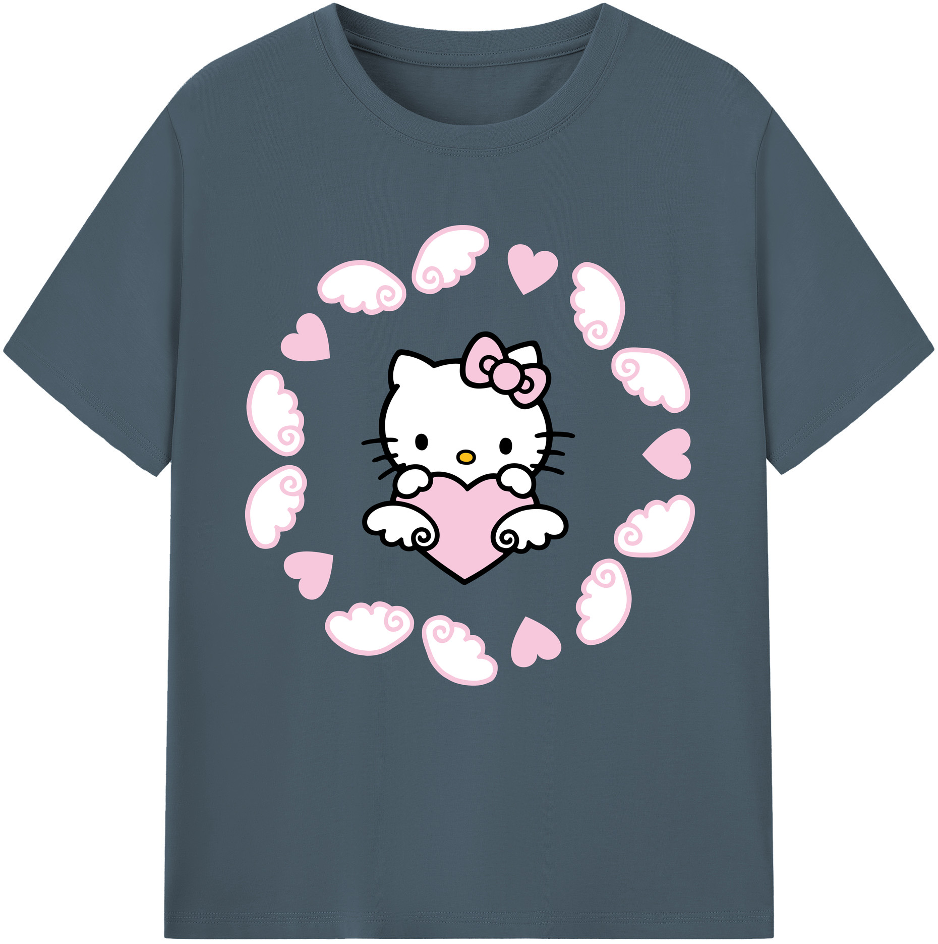 （画像用） Hello Kitty ハローキティ 綿100％半袖Tシャツ（フロントプリント）